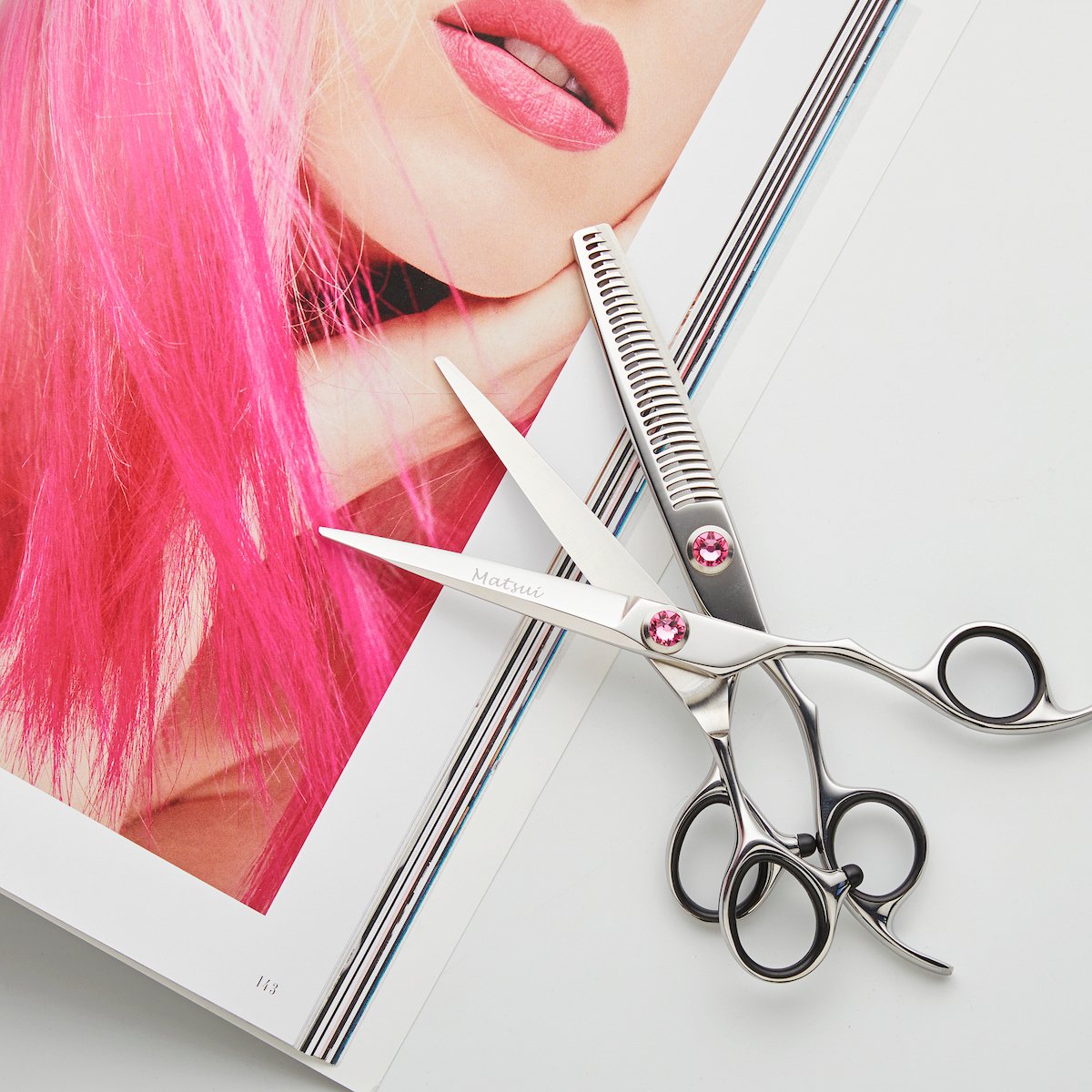 2020 Lefty Matsui Swarovski Elegance Pink Scissors, Triple Set (Limited Edition) (4864567148630)