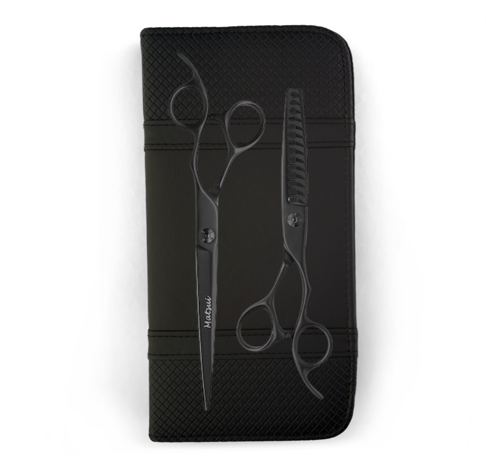 Matsui Matte Black Master Barber Scissor & Texturizer Combo (8215278289170)