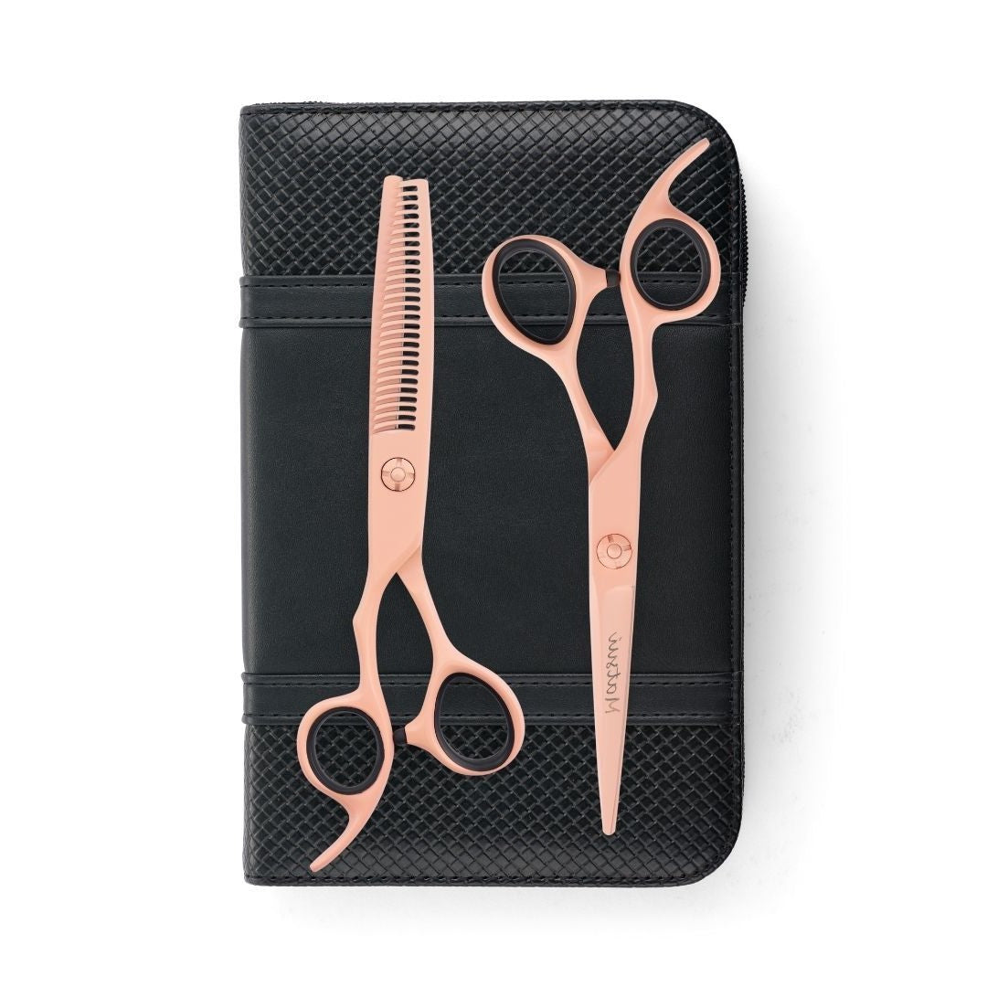 Lefty Matsui Pastel Peach Combo Hairdressing Scissors (8004059562258)